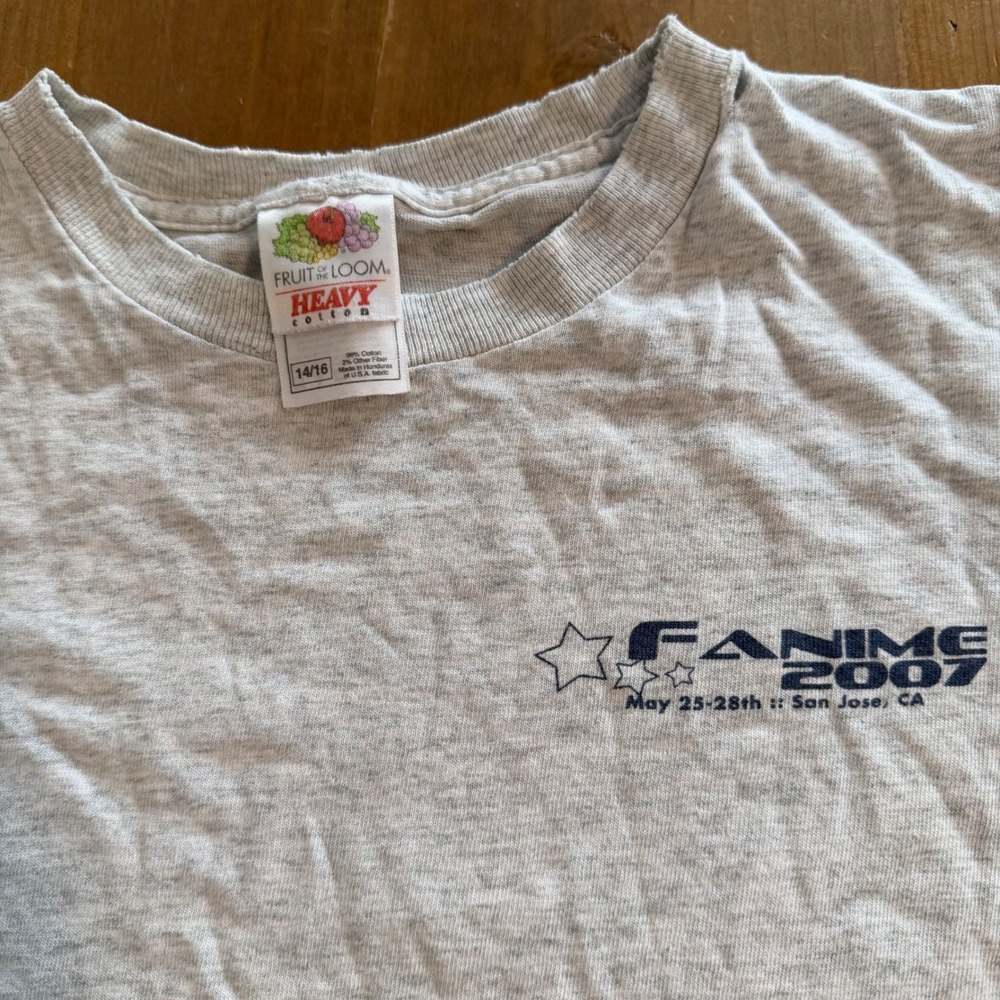 Vintage FanimeCon 2007 San Jose Anime Convention T-Shirt Grey Kids 14/16 Large - Picture 4 of 10